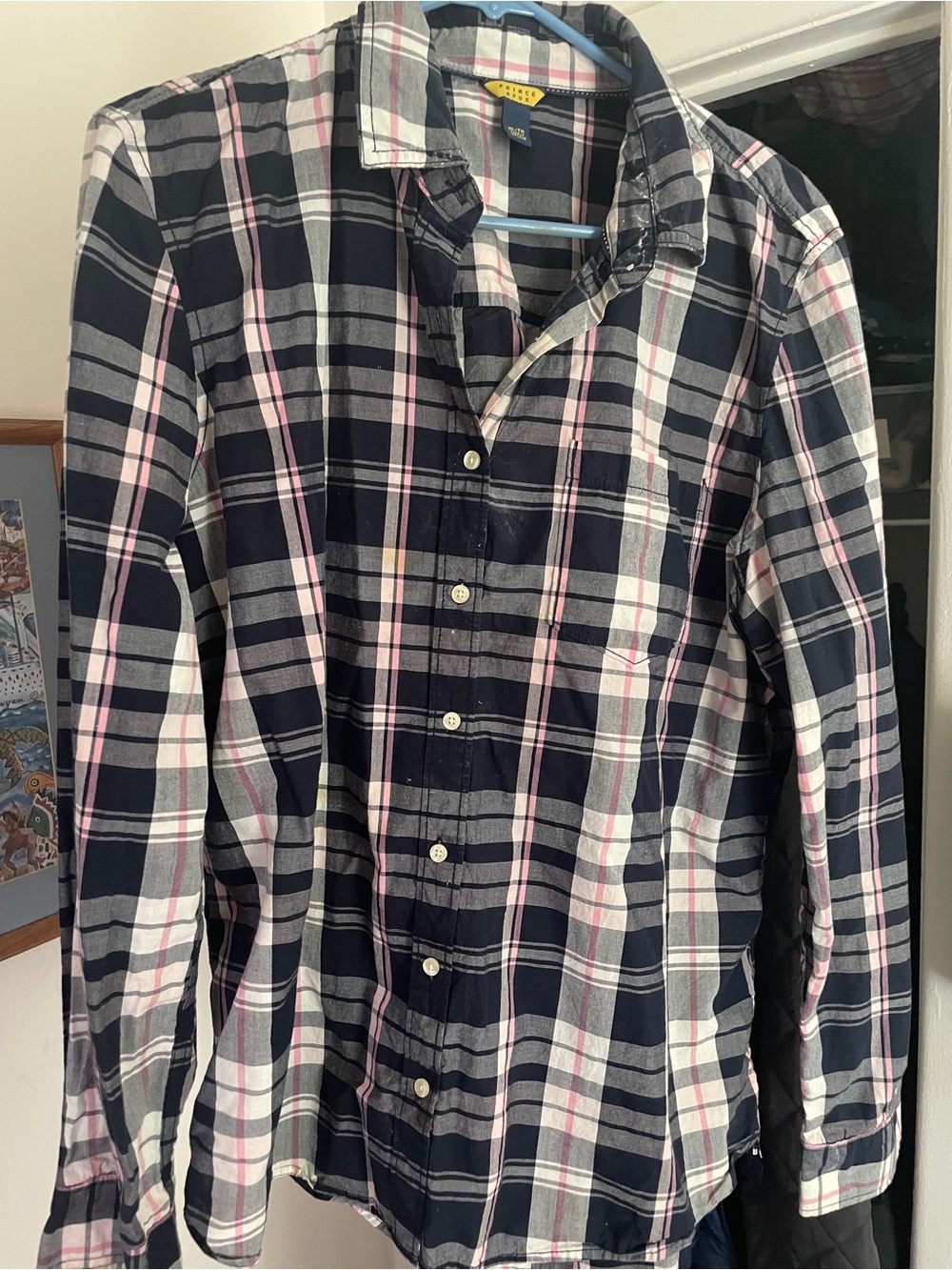 Prince & Fox Women’s Long Sleeve Button Down Black & Grey  Shirt Size XL